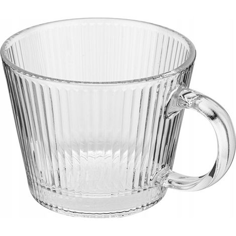 Vaso de vidrio, estriado, transparente, 370 ml, 1 pieza, Jumbo