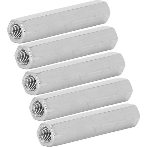 Lot de 5 écrous de liaison hexagonaux M8x1.25 longueur 75mm en acier inoxydable 304 pour boulons tiges filetées vis mécaniques (1/5)