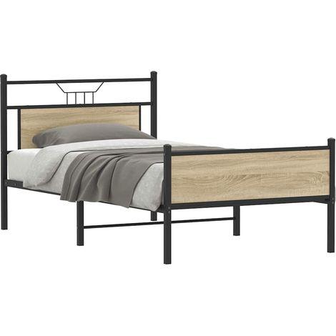 Estructura de cama sin colchón madera roble Sonoma 100x200 cm vidaXL (1/5)