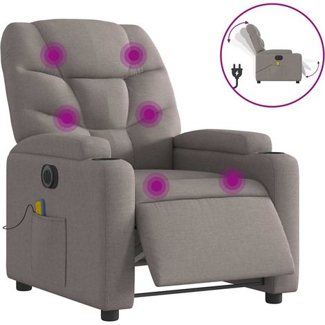 Maison Exclusive - Massagesessel Elektrisch Taupe Stoff