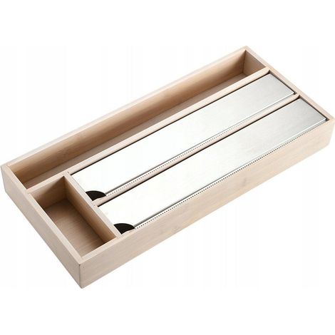 Organizador de cocina de bambú claro y oscuro Kesper