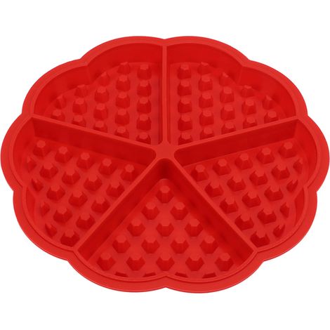 Moule à gaufres en silicone, sûr, élastique et facile à démouler, idéal pour la confection de puddings, gâteaux et chocolats. 5 cases en forme de cœur (51068). (1/5)