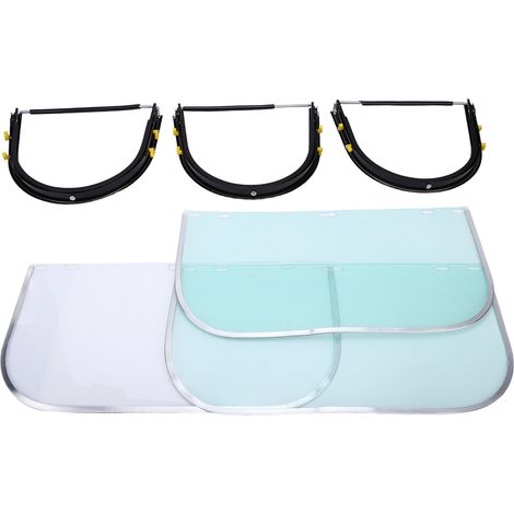 Set di 3 adattatori in alluminio per visiera di caschi di sicurezza, protezione da polvere e schizzi - Molatura e taglio - Staffa + visiera in PC da 1,0 mm (1/5)