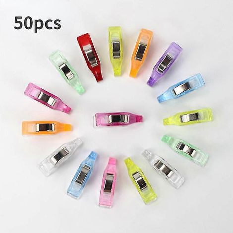 50 pinces à couture en plastique avec support, pinces à tricoter, fournitures de bureau, pinces hybrides miracle pour la couture, pinces à épiler pour maintenir les tissus (1/4)