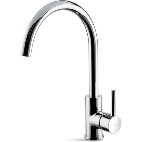 Prima+ Riace Single Lever Round Kitchen Sink Mixer Tap - Chrome (1/2)