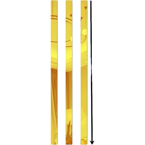 Vinilo decorativo de pared, acrílico autoadhesivo, diseño decorativo moderno, color dorado, 4 cm de ancho. (1/2)