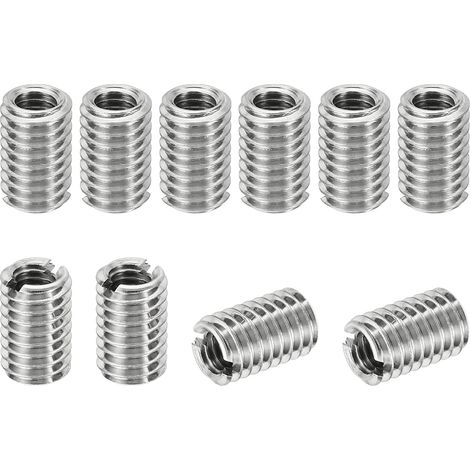 Filetage Adaptateurs Manchon Réduction Écrou Insert Fileté, 10 pcs M61 Mâle à M40.7 Femelle Réparation Insérer Écrou Vis Réducteur Conversion Inox Acier Fixation 9,5 mm (1/5)