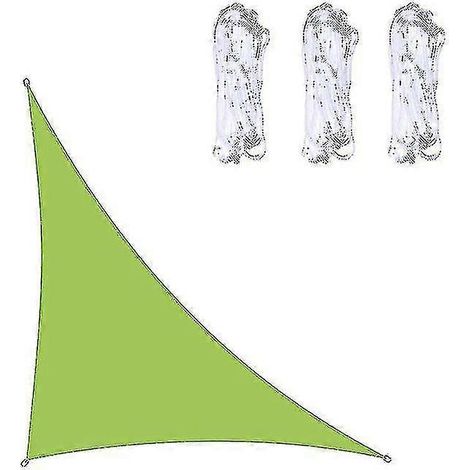 Voile d'ombrage triangulaire imperméable 3x3x4,3 m / 4x4x5,7 m / 5x5x7,1 m, verte, pour jardin, terrasse, auvent extérieur, toit (1/2)