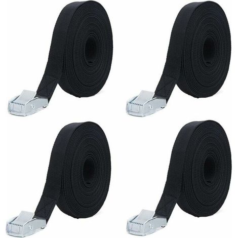 Lot de 4 sangles de fixation 2M pour sangles de tension, idéales pour la fixation au porte-vélos, porte-bagages arrière de voiture, sangles de serrage pour vélo, dégagement rapide, sangle d'arrimage c (1/4)