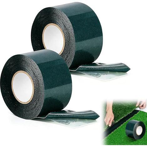 2 Pièces Bande de Jonction Gazon Synthetique, 50mm x 5m Double Face pour Gazon Synthétique Ruban de Gazon Artificiel Autocollant Scotch Gazon Ruban Adhésif pour Balcon Terrasse et Sol Béton (1/5)
