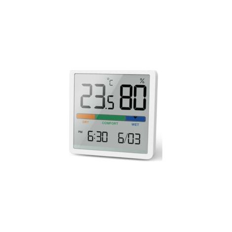 Digitales Thermometer und Hygrometer, Temperatur- und Feuchtigkeitsmesser für Innenräume, LCD-Display, kompakt und präzise, ideal für Zuhause, Büro, Schlafzimmer und Umgebungsüberwachung – Crezuo