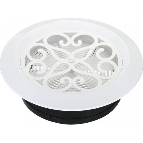 Grille de Ventilation Ronde de 100mm, Couvercle de Diffuseur de Plafond Réglable en ABS Avec Évents de Soffite et Écran pour Salle de Bain, Cuisine, Salon, Blanc (1/4)