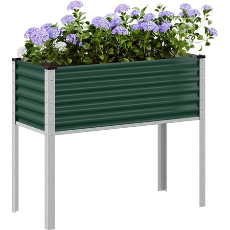Jardinière-Pot de fleur vert 100x41x90 cm acier (1/5)