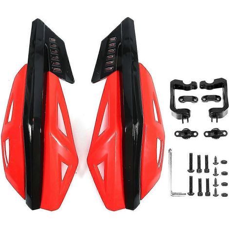 Protège-mains rouges en ABS 7/8" (22 mm) pour guidon de moto, compatibles avec Honda, Yamaha, Victory, Indian et scooters électriques tout-terrain. (1/5)