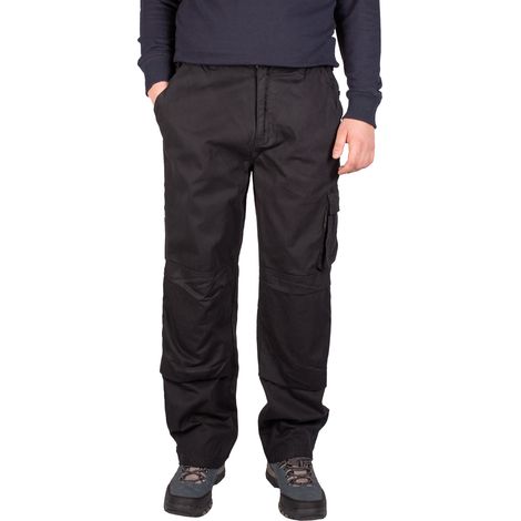Pantalones de trabajo para hombre, color firi, talla 38, negros, funcionales.