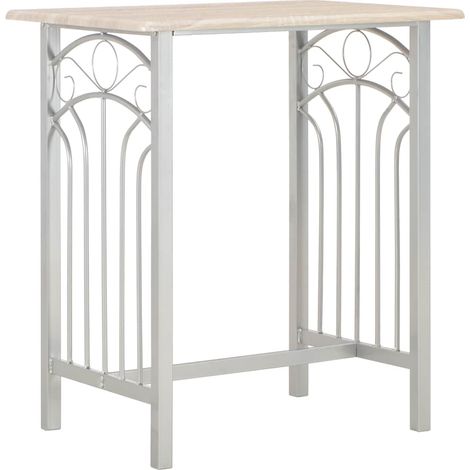 Set de 1 Table et 2 Tabourets de bar, Ensemble Table et Chaises Bois et acier OIB2882E (1/5)