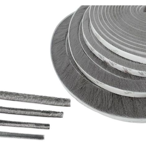 Joint brosse porte - PZCC - 5 m - 9x23 mm - Molleton haute densité - Adhésif & insonorisant (1/4)