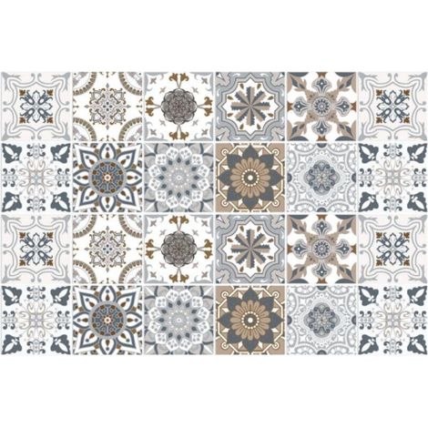 Carrelage Adhésif 20x20 Style Industriel Credence Adhesive pour Cuisine Brique,24 Pcs Stickers Muraux Salle de Bains Cuisine Carrelage Adhesif Mural avec Motifs de Carrelage Dalle Pvc Adhesi (1/5)