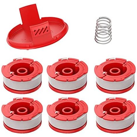Bobine fil coupe-herbe, recharge fil nylon pour débroussailleuse, lot de bobines compatibles tondeuse à fil, pièces de rechange tête fil coupe-bordure, pack 2 unités. (1/5)