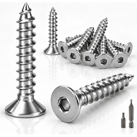Vis A Bois Inox M4x10mm Vis Tête Fraisée 100 Pièces 7980‑2 (1/5)