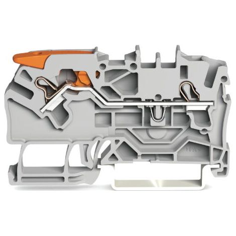 WAGO 2-Leiter-Durchgangsklemme mit Hebel und Push-in CAGE CLAMP® 2,5 mm grau 2102-1201