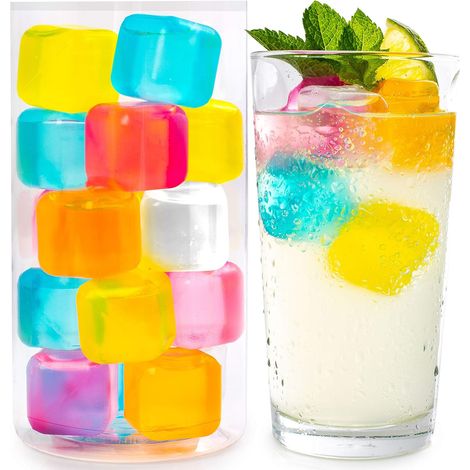Lot de 30 glaçons réutilisables, plastique sans BPA, congélation rapide, pour cocktails et boissons (1/5)