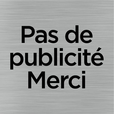 Pictogramme Pas de publicité Merci (Q1026).- Adhésif aspect aluminium brossé - (1/5)