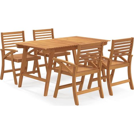 Maison Exclusive - Set da Pranzo per Giardino 5 pz in Legno Massello di Acacia (1/5)