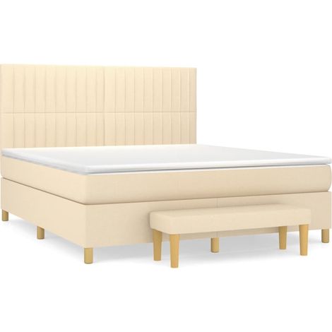 Maison Exclusive - Boxspringbett mit Matratze Creme 180x200 cm St