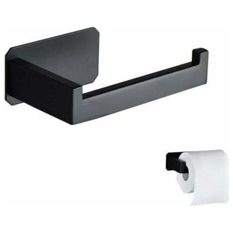 Ahlsen Original Toilettenpapierhalter aus Edelstahl, Wandmontage, Toilettenpapierhalter ohne Bohren, schwarzer Toilettenpapierhalter, 3M-Kleber, für Badezimmer, Dekoration, WC, Küchenzubehör (1/5)