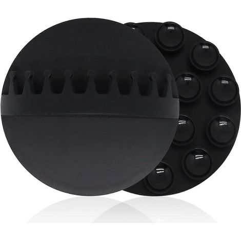 Lot de 2 attrape-cheveux muraux pour douche, collecteur de cheveux à ventouse pour douche, piège à cheveux réutilisable en silicone pour bonde de baignoire (noir) (1/5)