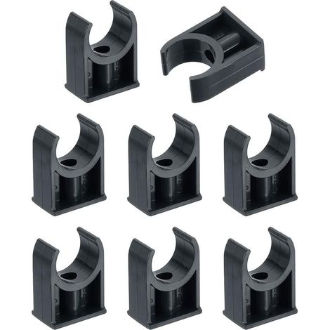 Lot de 8 colliers de serrage en PVC pour tuyaux d'eau en forme de U, support de tube d'irrigation pour plateaux TV, supports de tuyau, support de tuyau, tube de support de tuyau, noir (1/5)