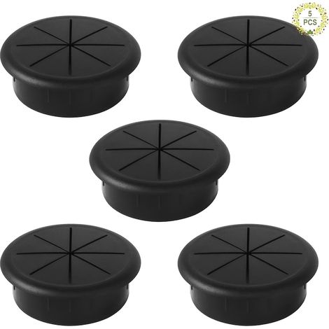 Lot de 5 cache-câbles de bureau, Mmgoqqt, plastique, 15 x 7 x 6 cm, noir (1/5)