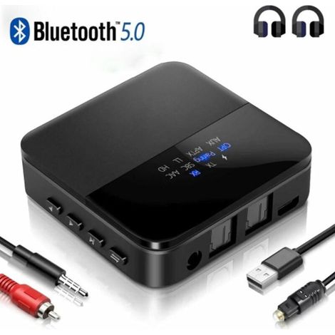 Adaptateur Bluetooth 5.0, Transmetteur Récepteur Bluetooth , Faible Latence & HD, Double Connexion, 3,5 mm AUX+ RCA + Optique Numérique Sortie, pour Système Audio Casque Stéréo TV PC (1/5)