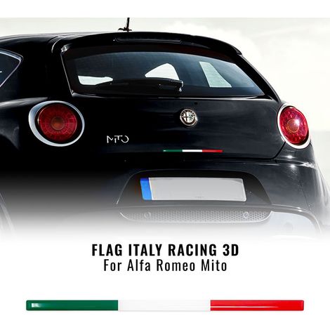 Stripe Striscia Adesiva 3D Tricolore Italia per Posteriore Alfa Mito