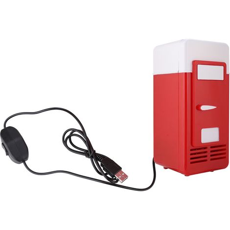 Mini réfrigérateur USB pour PC, refroidisseur/chauffe-canettes rouge (1/5)