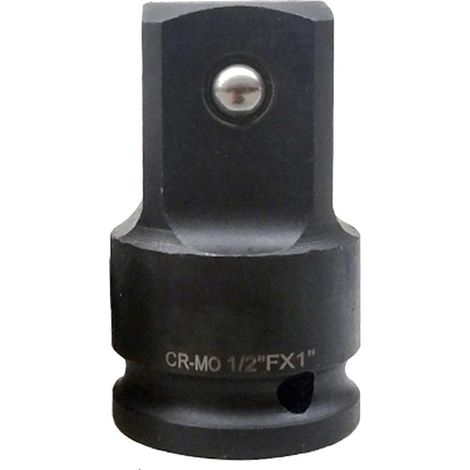 Adaptateur pour douille à impact 1/2 pouce x 1 pouce, femelle vers mâle, en acier au chrome-molybdène (présent). (1/3)