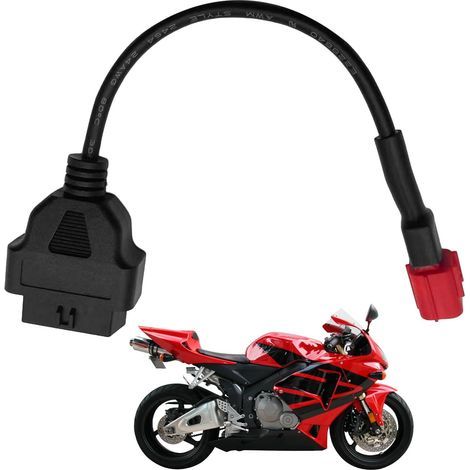 Câble adaptateur OBD2 (fiche 6 broches vers prise 16 broches) pour motos Euro 5/Euro 6, compatible avec Moto Guzzi, Piaggio, KTM, Honda, Suzuki, Yamaha et Kawasaki. (1/5)