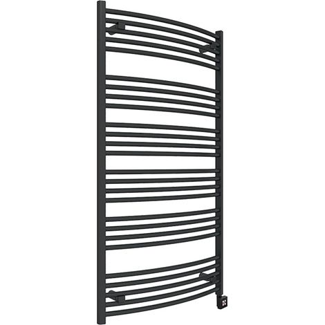 Sèche-serviette électrique noir de 786mm de haut et 400mm de large - 300 Watt - DOM786/400E8N (1/5)