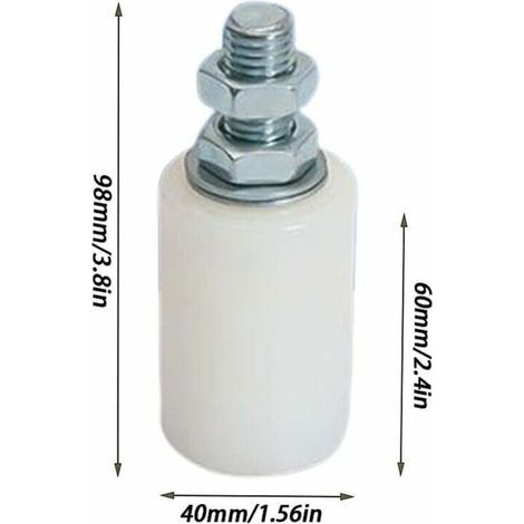 Obere Führungsrolle, Nylon, 2 Stück, Rollen für Schiebetore, Gewindestangenbefestigung, Führungsrolle oder Olive für Schiebetore oder andere Anwendungen (40 x 60 mm) Carivent (1/5)