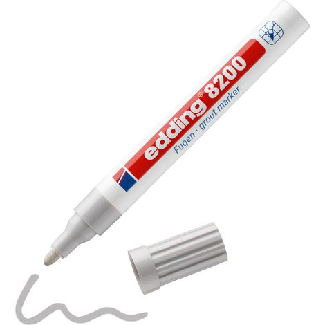 Marqueur pour Joints de Salle de bain Edding 8200 Gris + Pointes rechanges (1/8)