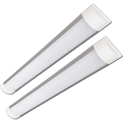 Set mit 2 integrierten LED-Streifenleuchten, 120 cm, Farbtemperaturwahlschalter, 40 W, 4000 Lumen, Opal-Diffusor, für den Innenbereich (1/5)