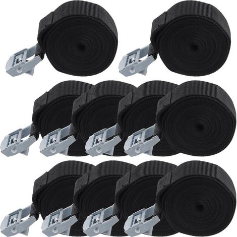 10er Set Spanngurte 3m x 25mm mit Klemmschloss für Transport & Lagerung