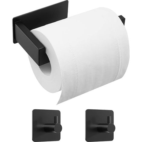 Porte Papier Toilette, Acier Inoxydable Support Papier Toilette Mural, sans Perçage, Rouleau Toilette, Crochet Adhésif, Porte-Serviettes Salle de Bain pour Bain ou Cuisine (1/5)