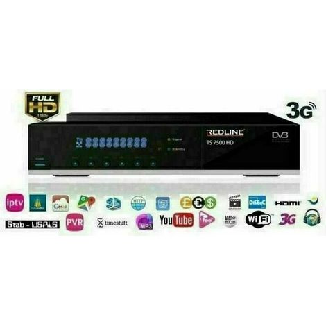 RECEPTEUR DECODEUR TS-7500 HD PVR DOUBLE TUNER SATELLITE FREE-TO-AIR(FTA) REDLINE HORS TNTSAT (1/2)