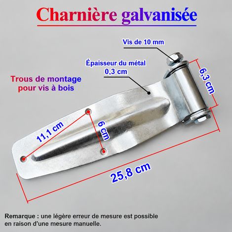 Charnière industrielle 260 galvanisée pour porte arrière de camion et conteneur 260 600 g – Livraison gratuite