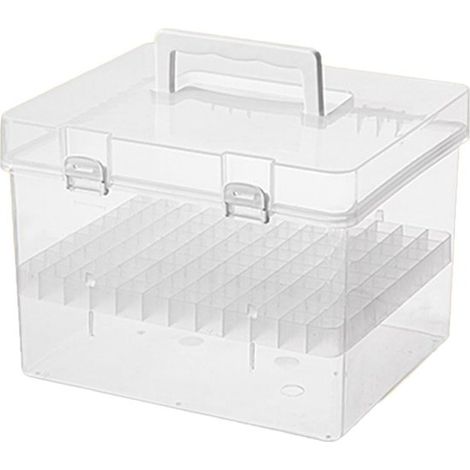 Caja organizadora de marcadores con cajones y 120 compartimentos para bolígrafos de pintura metálica. Organizador grande de marcadores de ABS con (1/5)