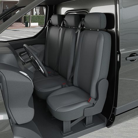 Housse siège Auto / Utilitaire - Sur Mesure pour PEUGEOT Partner/ CITROEN Berlingo / OPEL Combo(Dès 09/2018) 3 sièges + tablette (1/5)