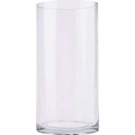 Vase en verre pour fleur Vase transparent Cylindre haut Vase clair pour fleur Transparent Vase pour décoration de table 10x20 cm (1/5)