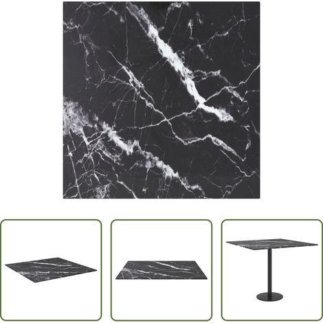 Dessus de table en marbre - Dessus de table noir 50x50 cm 6 mm verre trempé design marbre (1/5)